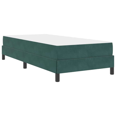 vidaXL Box Spring Bed with Mattress Dark Green 90 x 220 cm Fabric