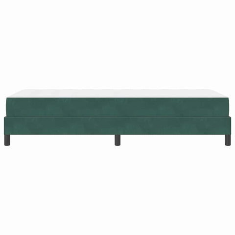 vidaXL Box Spring Bed with Mattress Dark Green 90 x 220 cm Fabric