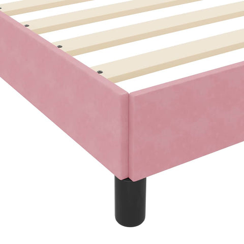 vidaXL Box Spring Bed with Mattress Pink 100 x 220 cm Fabric
