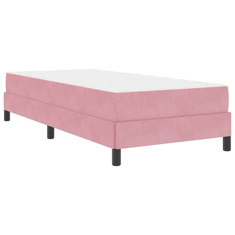 vidaXL Box Spring Bed with Mattress Pink 100 x 220 cm Fabric