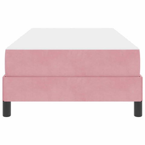 vidaXL Box Spring Bed with Mattress Pink 100 x 220 cm Fabric