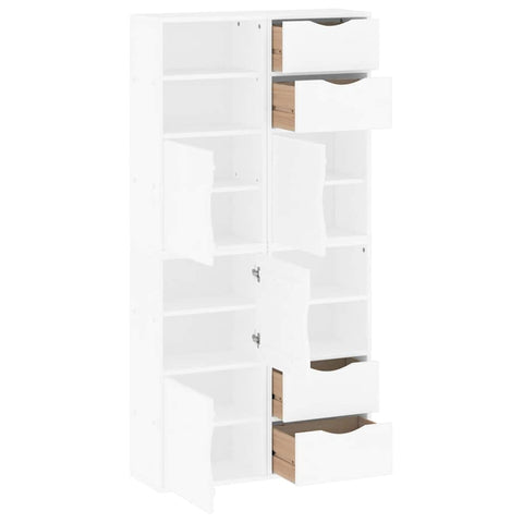 vidaXL Side Cabinets 4 pcs "ODDA" White 40x24x79 cm Solid Wood Pine