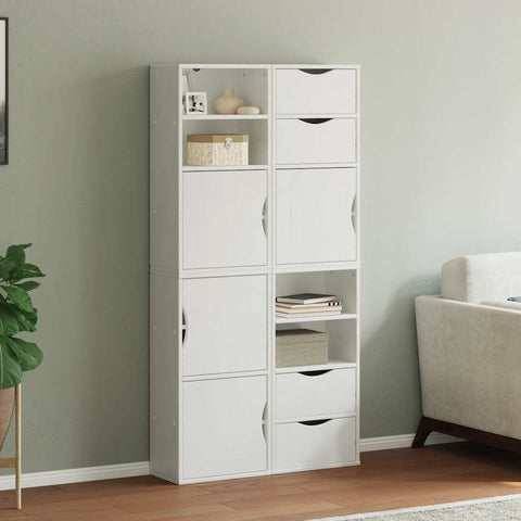 vidaXL Side Cabinets 4 pcs "ODDA" White 40x24x79 cm Solid Wood Pine