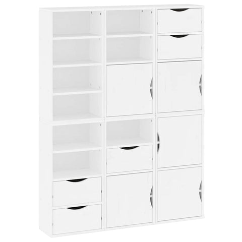 vidaXL Side Cabinets 6 pcs "ODDA" White 40x24x79 cm Solid Wood Pine