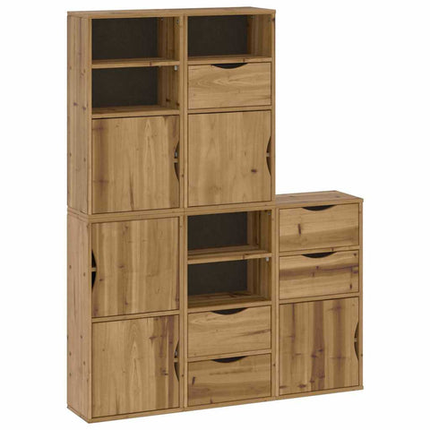 vidaXL Side Cabinets 5 pcs "ODDA" 40x24x79 cm Solid Wood Pine