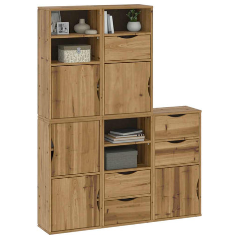 vidaXL Side Cabinets 5 pcs "ODDA" 40x24x79 cm Solid Wood Pine