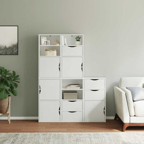 vidaXL Side Cabinets 5 pcs "ODDA" White 40x24x79 cm Solid Wood Pine