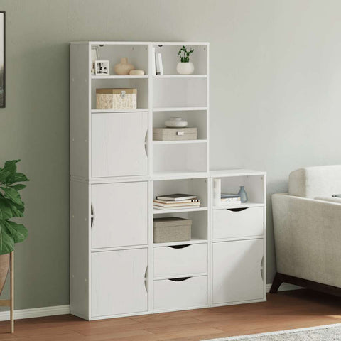 vidaXL Side Cabinets 5 pcs "ODDA" White 40x24x79 cm Solid Wood Pine