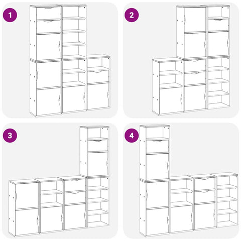 vidaXL Side Cabinets 5 pcs ODDA White 40x24x79 cm Solid Wood Pine