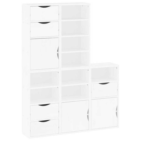 vidaXL Side Cabinets 5 pcs ODDA White 40x24x79 cm Solid Wood Pine