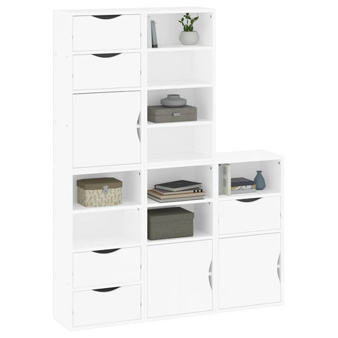 vidaXL Side Cabinets 5 pcs ODDA White 40x24x79 cm Solid Wood Pine