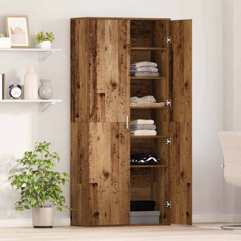 vidaXL Highboard Old Wood 80 x 35 x 180 cm Engineered wood