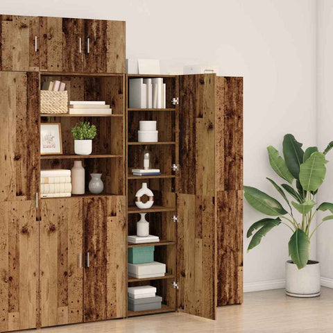 vidaXL Highboard Old wood 50 x 42.5 x 185 cm Engineered wood