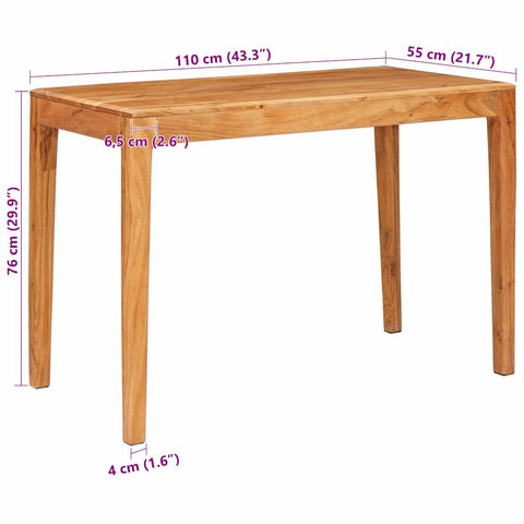 vidaXL Dining Table Brown 110 x 55 x 76 cm Solid Acacia Wood