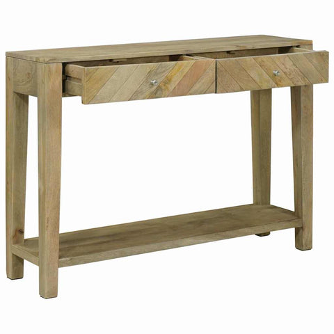 vidaXL Console Table Natural Grey 110 x 30 x 80 cm Solid Mango Wood