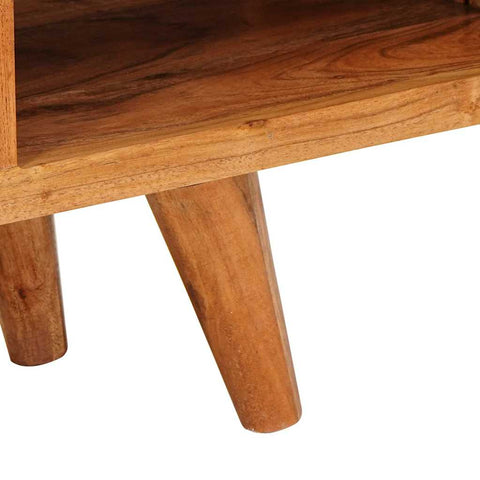 vidaXL TV Cabinet with Shelf Brown 110 x 30 x 40 cm Solid Acacia Wood