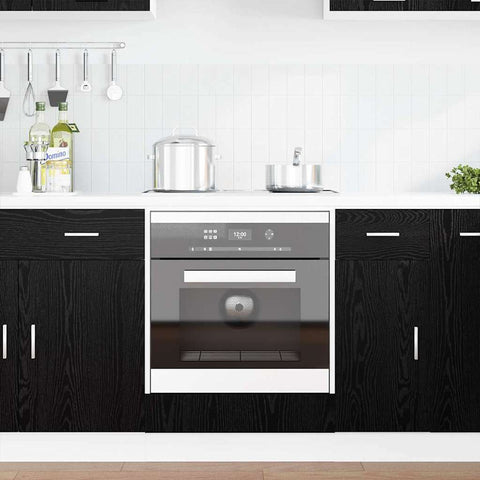 vidaXL Oven cabiet Riga Black oak 60 x 46 x 81.5 cm Engineered Wood