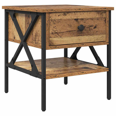 vidaXL Bedside Table Old Wood 40x42x45 cm Engineered Wood