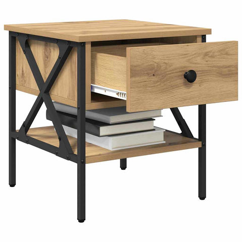 vidaXL Bedside Cabinet with Drawer Artisan oak 40 x 42 x 45 cm