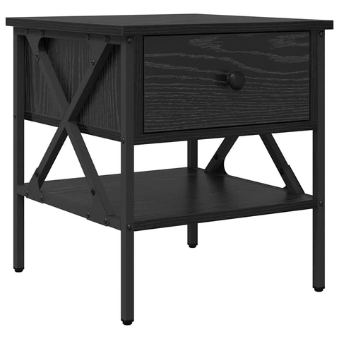 vidaXL Bedside Cabinet with Drawer Black oak 40 x 42 x 45 cm