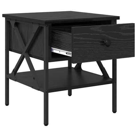 vidaXL Bedside Tables 2 pcs Black Oak 40x42x45 cm Engineered Wood