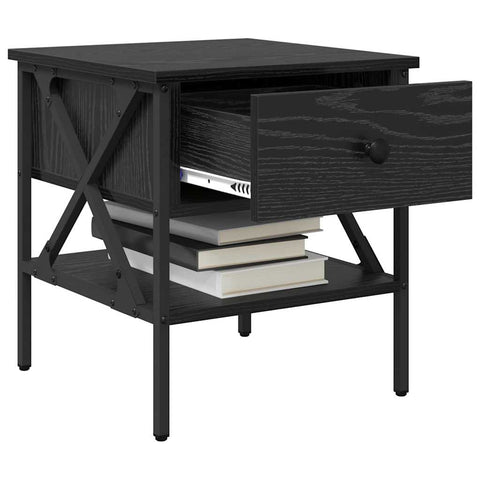 vidaXL Bedside Tables 2 pcs Black Oak 40x42x45 cm Engineered Wood