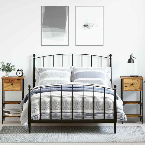 vidaXL Bedside Cabinet with Drawer 2 pcs Brown 33.5 x 36 x 70 cm