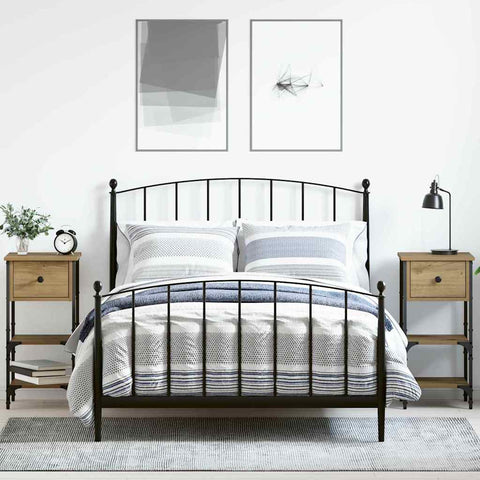 vidaXL Bedside Cabinet with Drawer 2 pcs Brown 33.5 x 36 x 70 cm