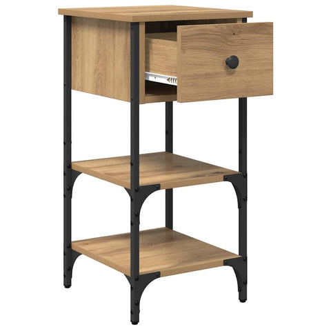 vidaXL Bedside Cabinet with Drawer 2 pcs Brown 33.5 x 36 x 70 cm