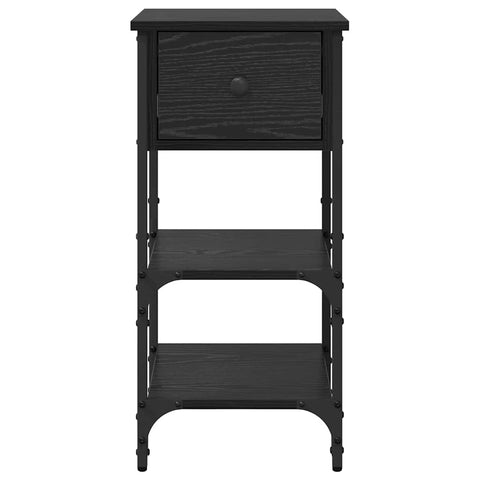 vidaXL Bedside Cabinet Black Oak 33.5 x 36 x 70 cm Solid Reclaim Wood