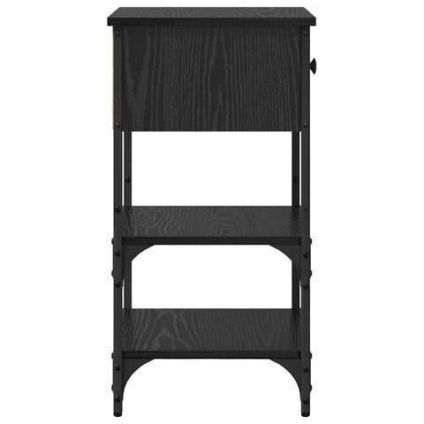 vidaXL Bedside Cabinet with Drawer 2 pcs Black Oak 33.5 x 36 x 70 cm