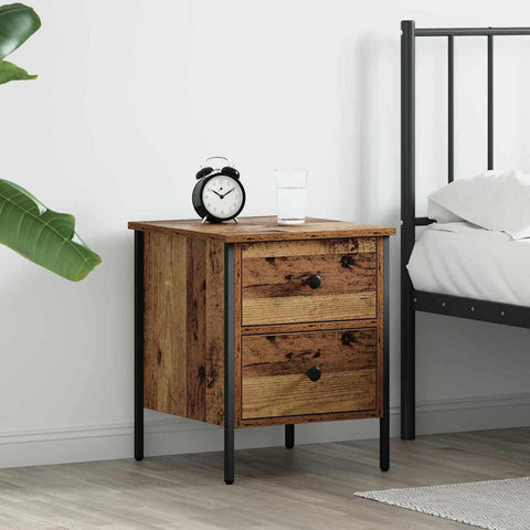 vidaXL Bedside Cabinet with Drawer Old wood 40 x 42 x 50 cm