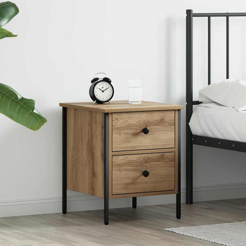 vidaXL Bedside Cabinet Artisan Oak 40x42x50 cm Engineered Wood