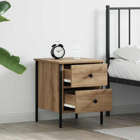 vidaXL Bedside Cabinet Artisan Oak 40x42x50 cm Engineered Wood