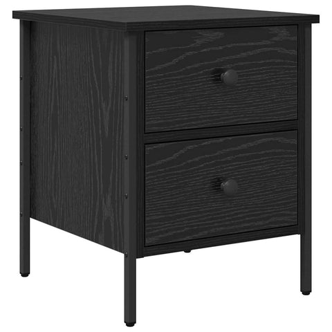 vidaXL Bedside Cabinet Black Oak 40x42x50 cm Engineered Wood