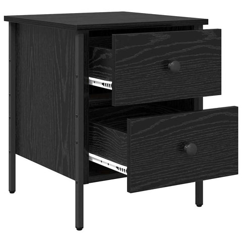 vidaXL Bedside Cabinet Black Oak 40x42x50 cm Engineered Wood