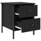 vidaXL Bedside Cabinet Black Oak 40x42x50 cm Engineered Wood