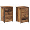 vidaXL Old Wood Bedside Tables Old Wood Particle board, Metal Medium