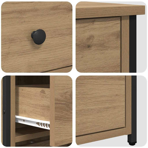 vidaXL Artisan Oak Bedside Tables Artisan Oak Engineered Wood Compact