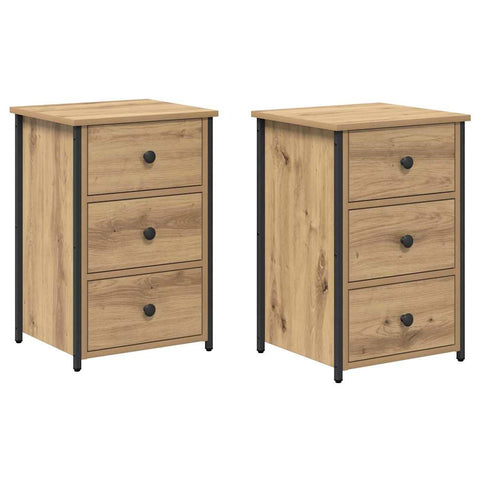 vidaXL Artisan Oak Bedside Tables Artisan Oak Engineered Wood Compact