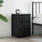vidaXL Black Oak Nightstand Black Oak MDF, Metal Compact