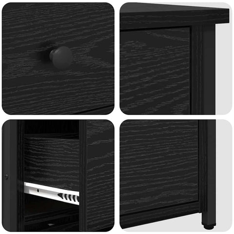 vidaXL Bedside Cabinet with Drawer Black oak 40 x 36 x 60 cm