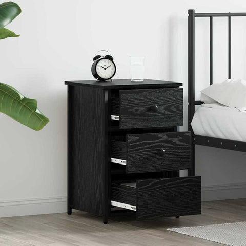 vidaXL Bedside Cabinet with Drawer Black oak 40 x 36 x 60 cm