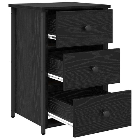 vidaXL Bedside Cabinet with Drawer Black oak 40 x 36 x 60 cm