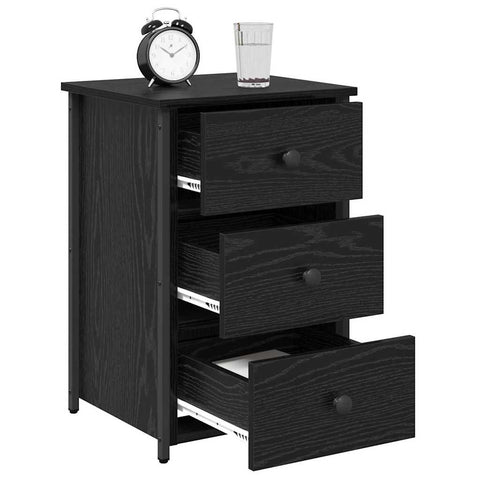vidaXL Bedside Cabinet with Drawer Black oak 40 x 36 x 60 cm