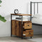 vidaXL Bedside Cabinet 2 pcs Old wood Iron and particle board
