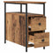 vidaXL Bedside Cabinet 2 pcs Old wood Iron and particle board
