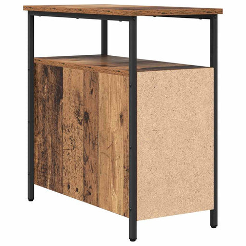 vidaXL Bedside Cabinet 2 pcs Old wood Iron and particle board