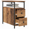 vidaXL Bedside Cabinet 2 pcs Old wood Iron and particle board