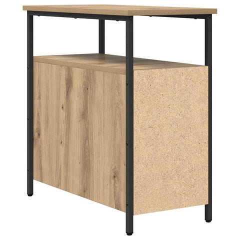 vidaXL Bedside Cabinet with Drawer Artisan oak Iron and particle board